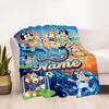 Soccer Fun Bluey Customize Text Blanket Throw Personalized Blanket Soft & Cozy Versatile for Bed Office Chair Couch Seaside Four Seasons Universal
