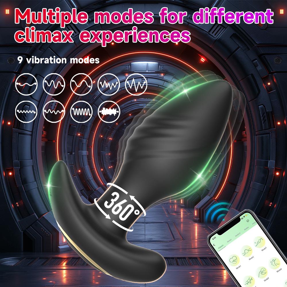 360° Rotation Butt Plug Vibrator Prostate Massager Masturbation 9 Speeds APP Wireless Anal Vibrator Sex Toy Adult Supplies