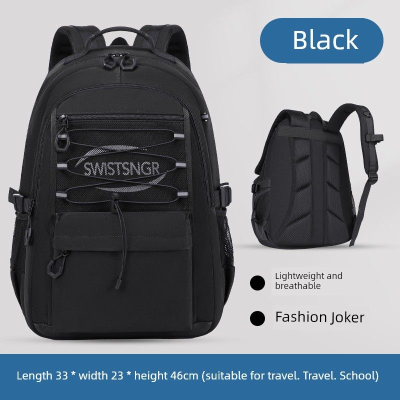 

Швейцарский рюкзак Мужской 2025 Новое поступление Большая вместимость Легкий Походный дорожный рюкзак для активного отдыха Школьный рюкзак для ученика средней школы Classic Black [2025 New arrival]]