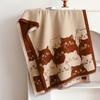 Double Sided Warm Blanket Scarf Large Size Winter Shawl Cat Print Cashmere Scarf  Daily Wear