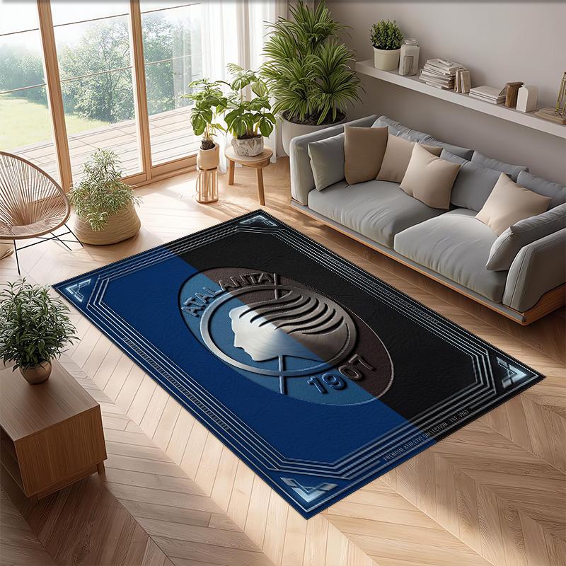 Atalanta FC Soccer Football Pattern Soft Area Rug Non Slip Indoor Floor Carpet Sports Decor Mat for Bedroom