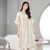 Spot New Women's Spring, Summer and Autumn Clouds Cotton Edge Thin Loose Nightdress Sweet and Cute Loungewear