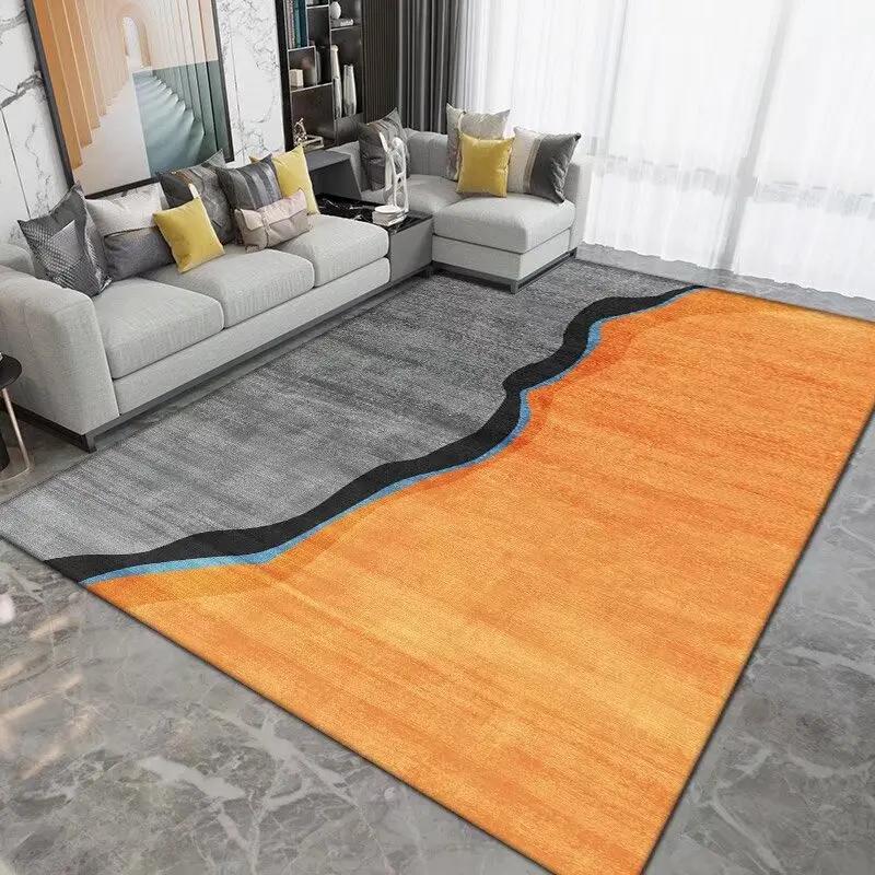 Nordic Style Black Gold Luxurycarpets for Living Room Non-slip Bedroom Decoration Home Large Area Rugs Cloakroom Floor Foot Mats