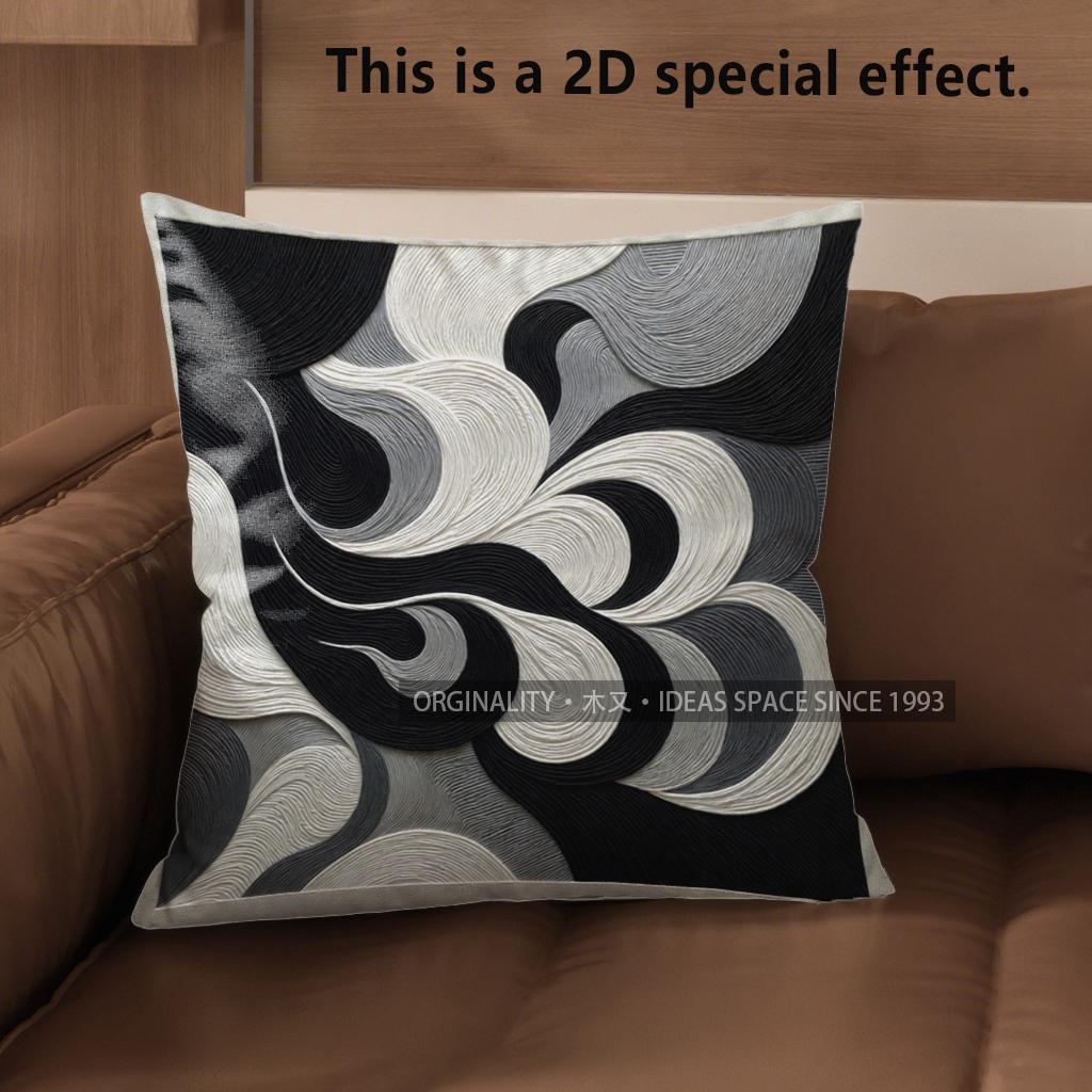 2D Modern Abstract Pattern Decorative Pillow Covers Pattern Cushion Cover Suitable For Sofa Bedroom Car Pillow Cover