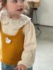 Toddler Korean Style Doll Collar Shirt, Knit Vest, and Bowknot Jeans Set for Girls (2025 Edition).