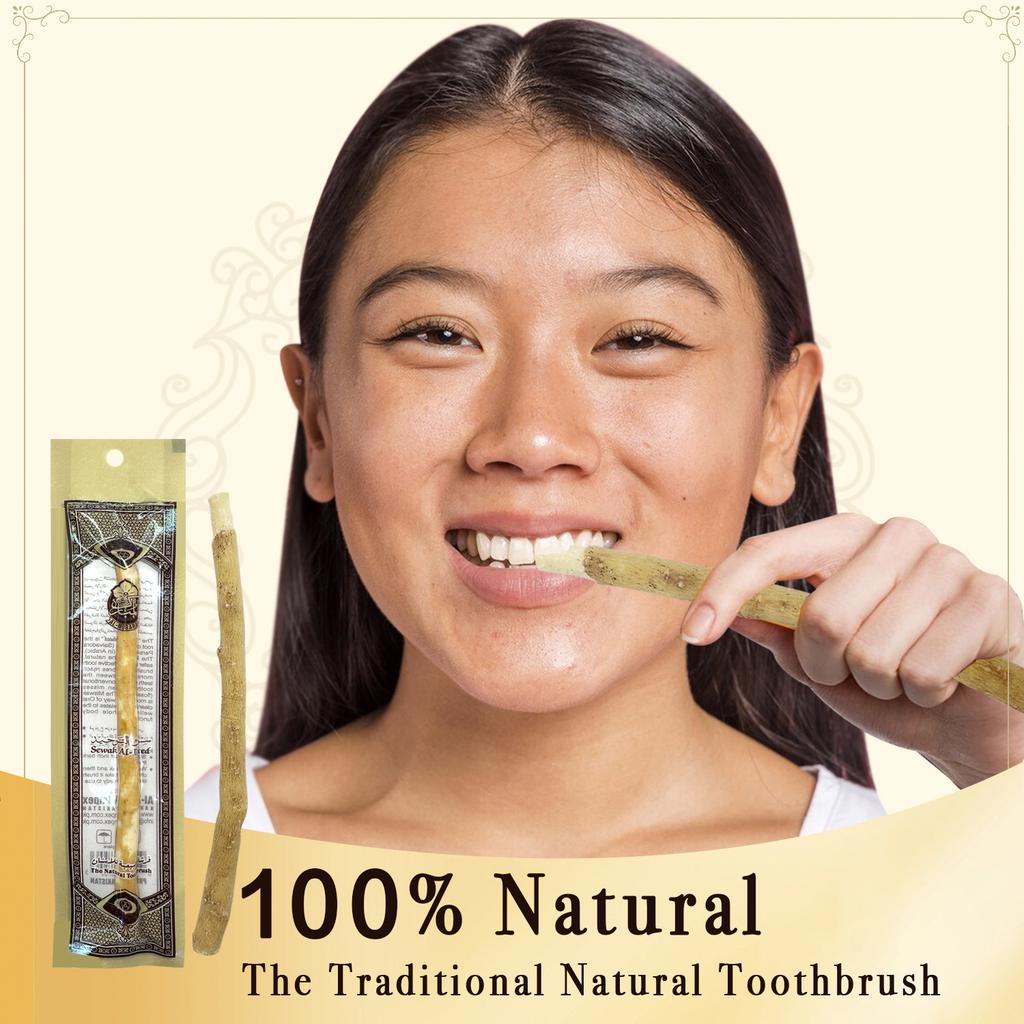 Confezione da 3 Spazzolini da Denti Miswak Biologici Bastoncino Tradizionale Spazzolino in Ramo di Legno Spazzolino Naturale Fatto a Mano Delicato sulle Gengive Regalo
