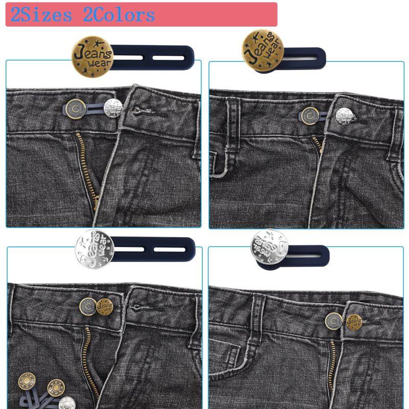 8 STÜCK Knopferweiterungen für Jeans, Hosenknopferweiterung, Taillenerweiterungen für Hosen für Damen Herren, Sofortige Hosenerweiterung ohne Nähen