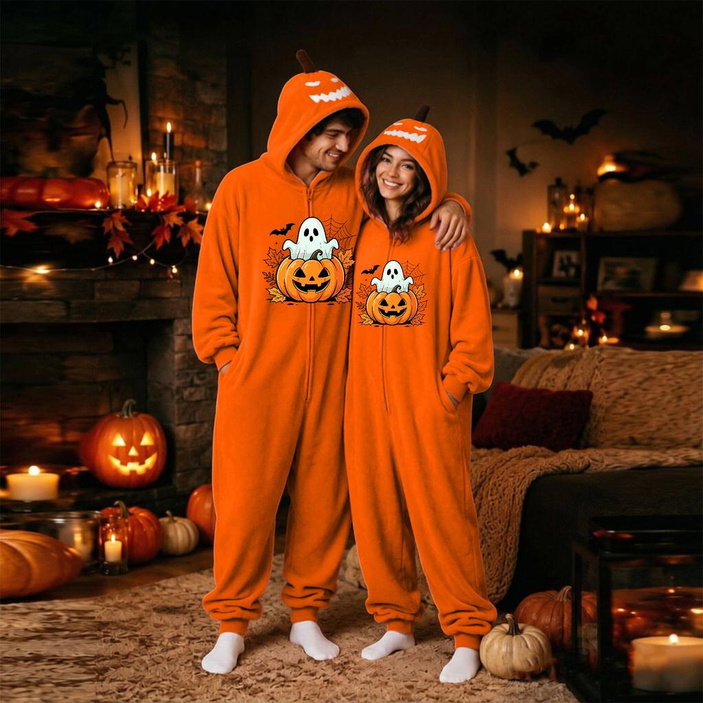 Couples Halloween Flannel Pajamas for Men and Women