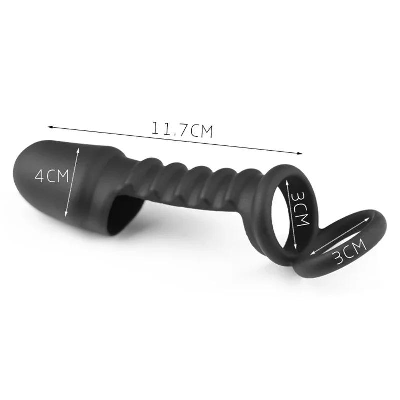 Silicone Reusable Penis Sleeve Flexible Glans Penis Enlarger Extender Delay Ejaculation Cock Ring Sleeve Adult Sex Toys For Men
