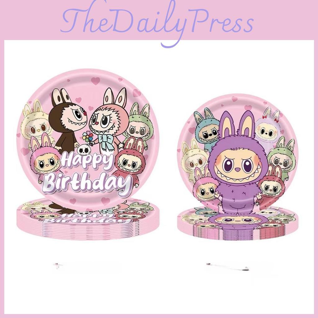 Labubu Kinderparty-Zubehör Mit Und Papier-Geschirr Für Festliche Veranstaltungen