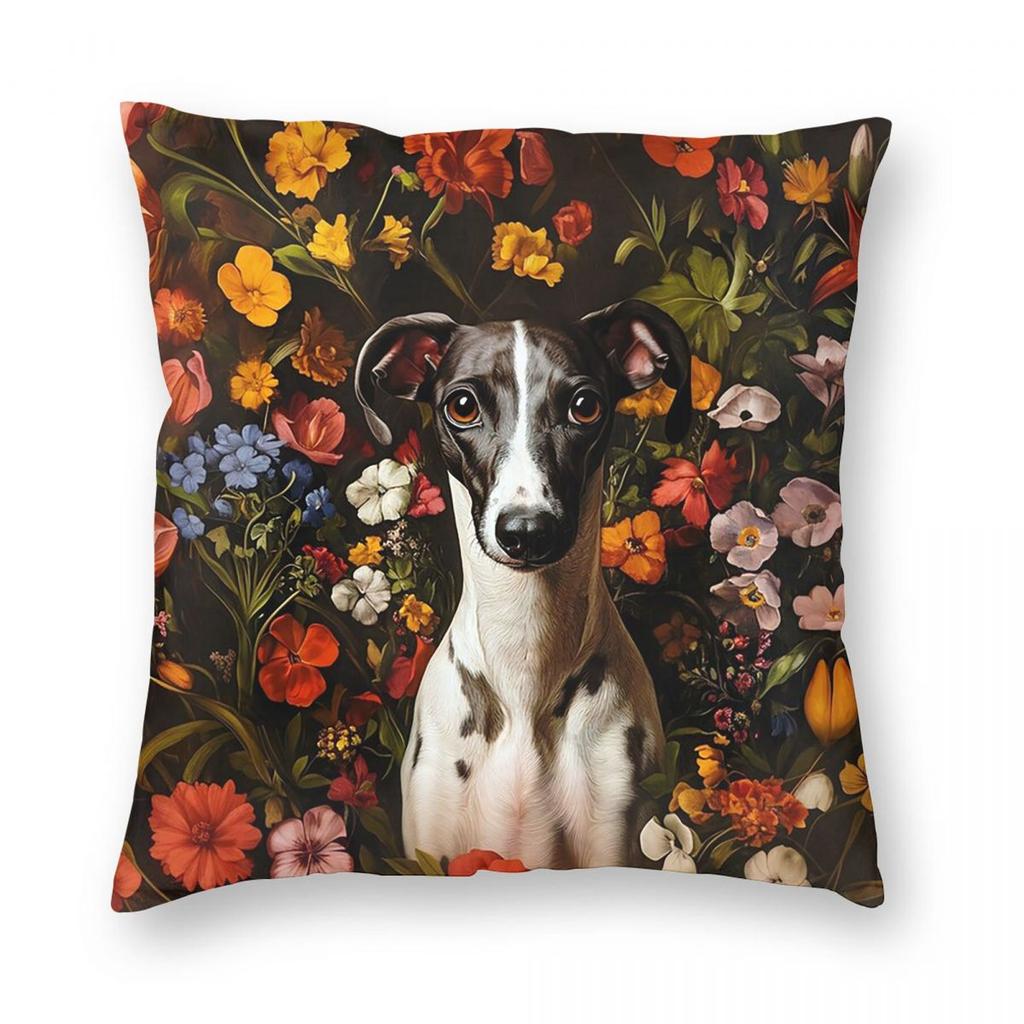 Greyhound Semaphore Whippet Sighthound Dog Square Pillowcase Pillow Cover Cushion Throw Pillow for Home Bedroom Car
