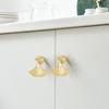 4 Pcs Ginkgo Leaf Shape Handles Golden Leaf Shape Knobs Golden Drop Pendant Pull Handles Single Hole Knobs Handles for Kitchen Furniture Cabinet