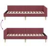 L Shaped Bed Frame Burgundy 90 X 190 Cm Fabric