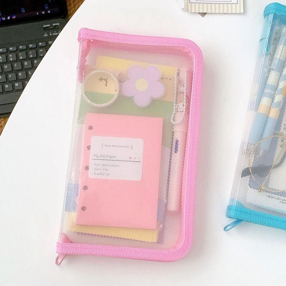 A6 Storage Bag Transparent File Sorting Bag Simple Sticker Stationery Accessories  Student Collect