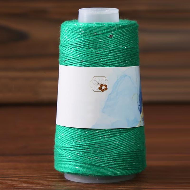 1PC Sequined Yarn Shiny Silk Thread DIY Handmade Silver Thread Yarn Hand Woven Pure Cotton Real Silk Gift Knit
