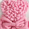 3D Heart Long-Sleeve Dress with Headband for Baby Girls, Ages 0-1, Wool Skirt Hem, with Open Crotch for Autumn/Winter