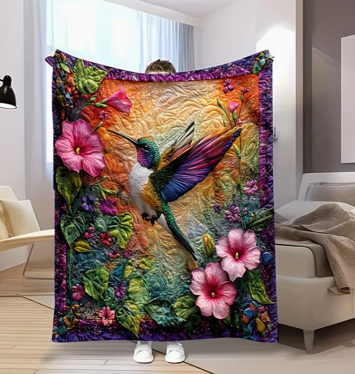 Versatile Majestic Eagle Over Mountains Printed Flannel Blanket Shawl – Ultra-Soft and Skin-Friendly, Perfect for Nap, Travel