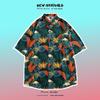 Men’s Hong Kong Style Retro Floral Short Sleeve Shirt - Hawaiian Design, Rebellious, Versatile, Loose-Fit, Summer Wear, Perfect for Couples.