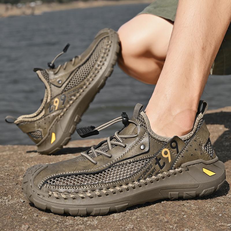 Men's Outdoor Mesh Hiking Shoes Breathable Non-slip Quick-dry Wading Shoes for Summer Trekking Walking Fishing Water Sneakers