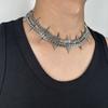 Punk Grunge Rock Nieten Schlüsselbein Kette Cool Mode Handgemacht Doppellagig Halskette Goth Anhänger Schmuck Hip Hop Accessoires Geschenk