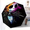 The Nightmare Before Christmas Themed Automatic Opening and Closing Folding Umbrella, Reinforced 8 Ribs, Compact Travel Design, Fashionable