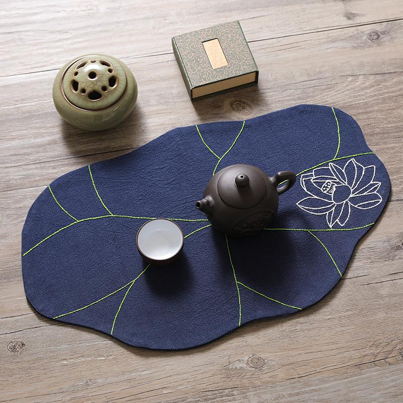 Diy Handmade Embroidery Material Package, Fabric Tea Mat Coaster, Chinese Lotus Dragonfly Creative Gift Embroidery material package