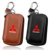 Leder Emblem Auto Schlüsseletui Schlüsselanhänger Reißverschluss Schlüsseletui Tasche für Mitsubishi Outlander Lancer 9 ASX RALLIART Eclipse Mittelnabenkappe hbsh24