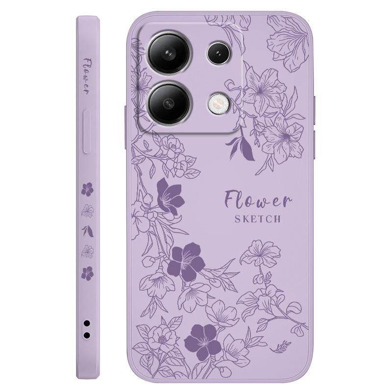 Line Morning Glory Phone Case For Xiaomi Redmi Note 14 13 12 12S 11 11S 10 10S 9 9S Pro Plus 4G 5G Liquid Silicone Cover