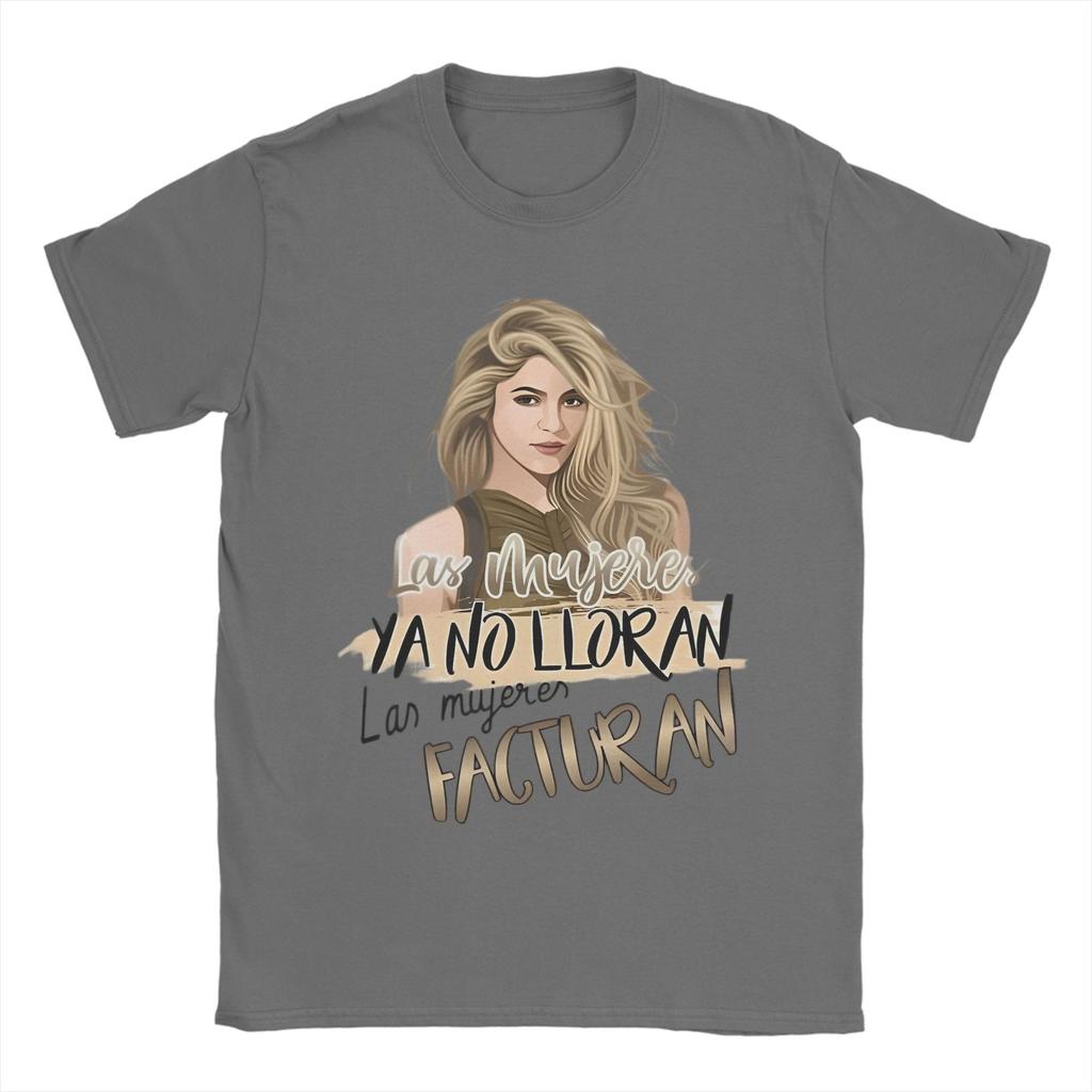 Herren Shakira Las Mujeres Ya No Lloran T-Shirt 100% Baumwolle Tops Vintage Kurzarm Rundhals T-Shirts Bedruckte T-Shirts