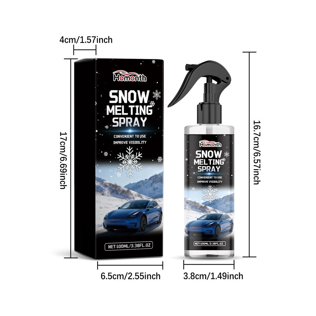 Car De Icer Spray Auto Snow Melting Agent Melts Frost Clear Vision Safe Driving Car Defrosting Snow Dissolving Cleaner Spray