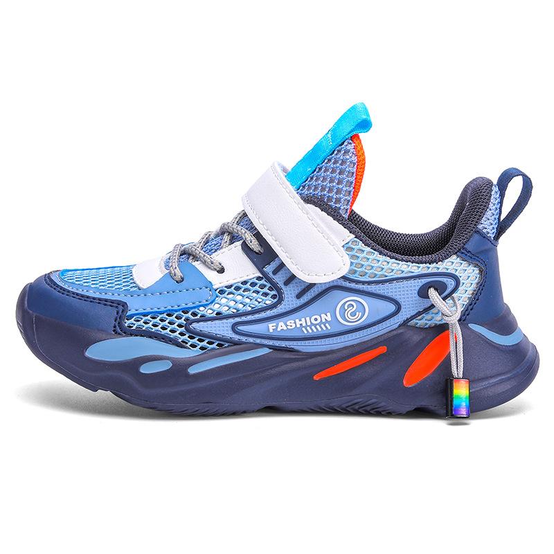 Boys' sneakers 2025 spring and summer new mesh breathable solid bottom dad shoes single net children's casual shoes