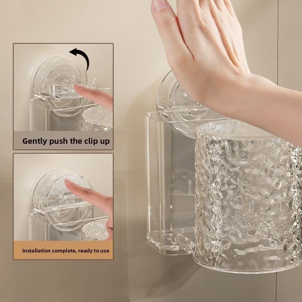Quick-Drain Toothpaste Storage Rack Wall Mounted Toothbrush Dispenser with Cup  Home Use