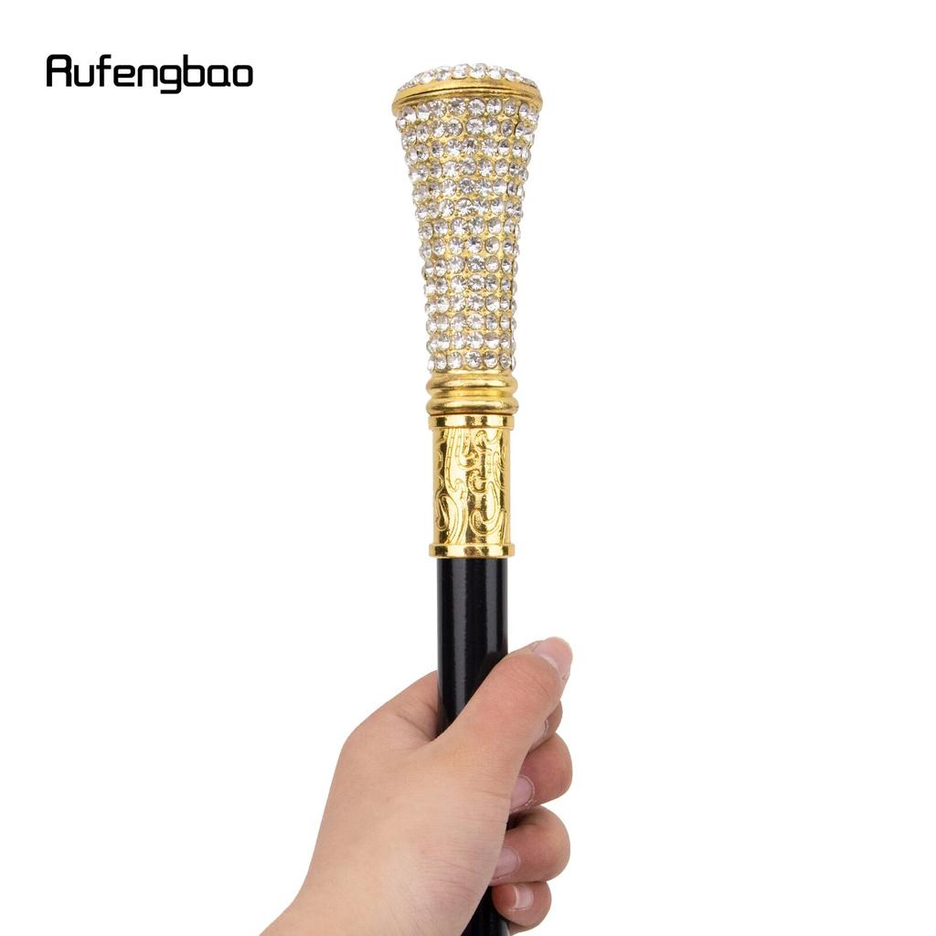White Artificial Diamond Walking Cane Fashion Decorative Walking Stick Gentleman Elegant Cosplay Cane Crosier 92.5cm