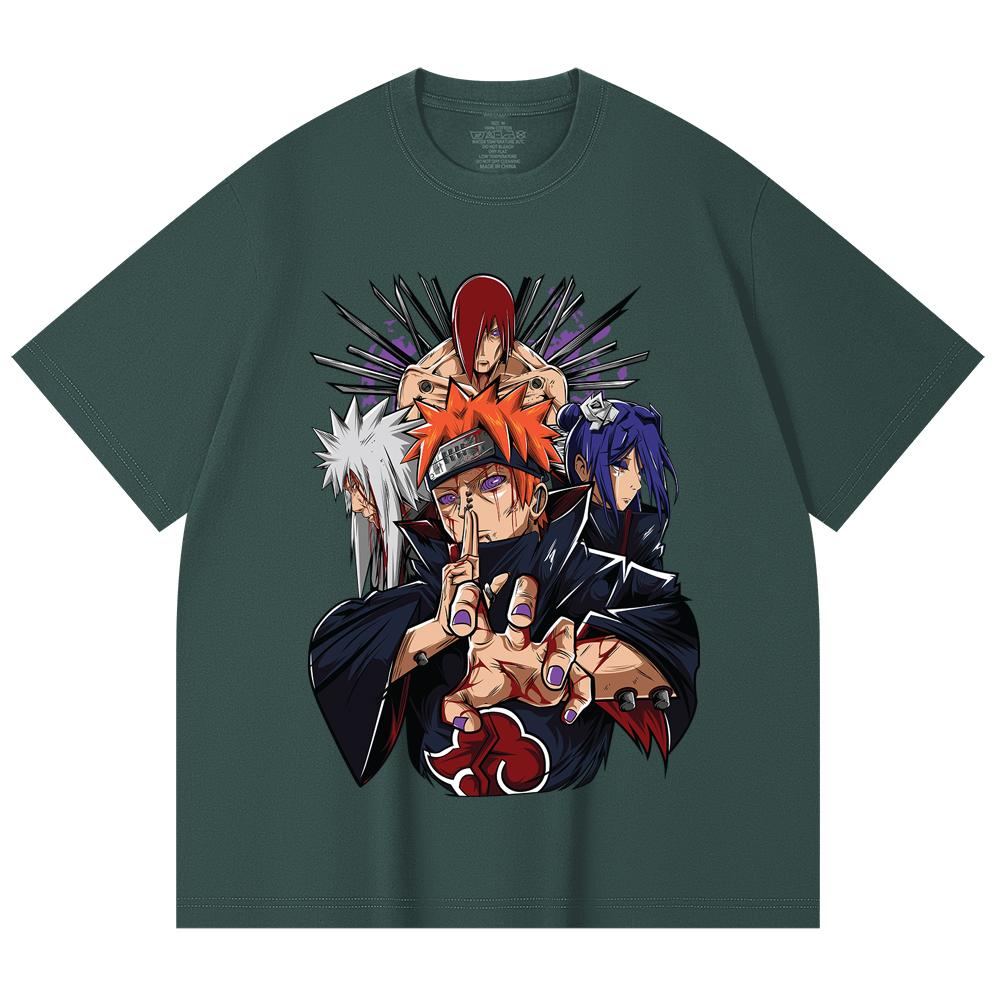 230 Gsm 100% Cotton Naruto V10 Pain Print Unisex Heavy Cotton T Shirt