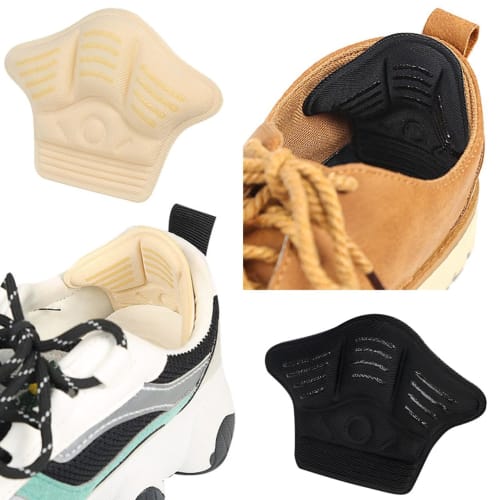 BONU (Beige) Crown-Shaped Heel Cushions, 7mm Thick, Set of 4, Beige or Black