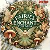 Flat Enchanted Fairy Wall Art Round Aluminum Sign Vibrant Mushroom Decor Plaque