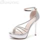 Crystal Platform High Heels Women Sandals Luxury Shoes Pointed Toe 2025 Trend Party Dress Pumps Wedding Bling Stiletto Open Toe
