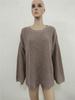 Women's Loose Plus Size Autumn/Winter Round Neck Pullover with Side Slits and Hollow Out Design