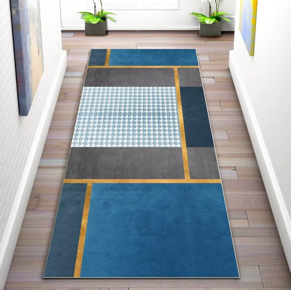 Modern Abstract Corridor Carpet Living Room Aisle Decoration Hall Kitchen Non-slip Runner Rug Bedroom Doorway Washable Floor Mat