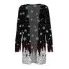 Women's Fashion Casual Christmas Printed Mid-Length Cardigan Long Sleeve Jacket
