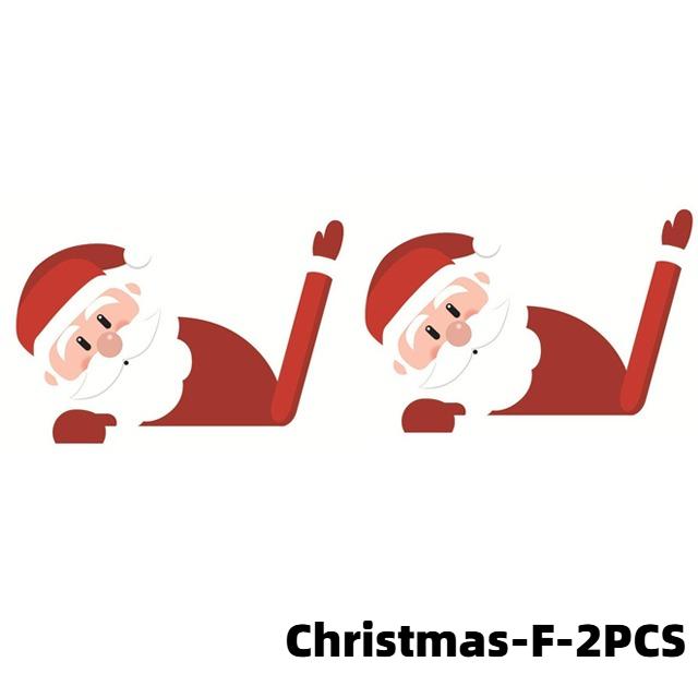 Car Window Wiper Sticker Xmas Santa Claus Cartoon Rear Windshield Window Waving Stickers Decals Car Christmas Accessories