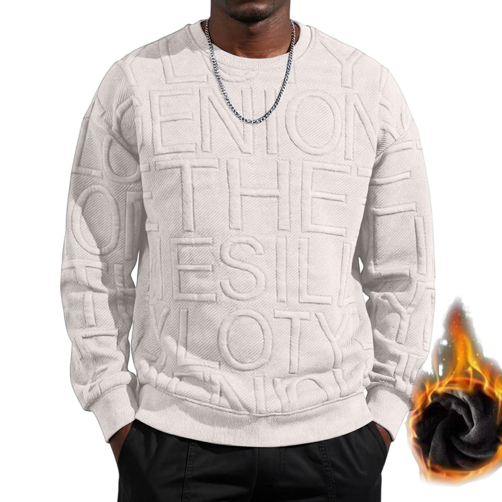 

Men s Hoodie Trend Loose Round Neck Pullover XL белый