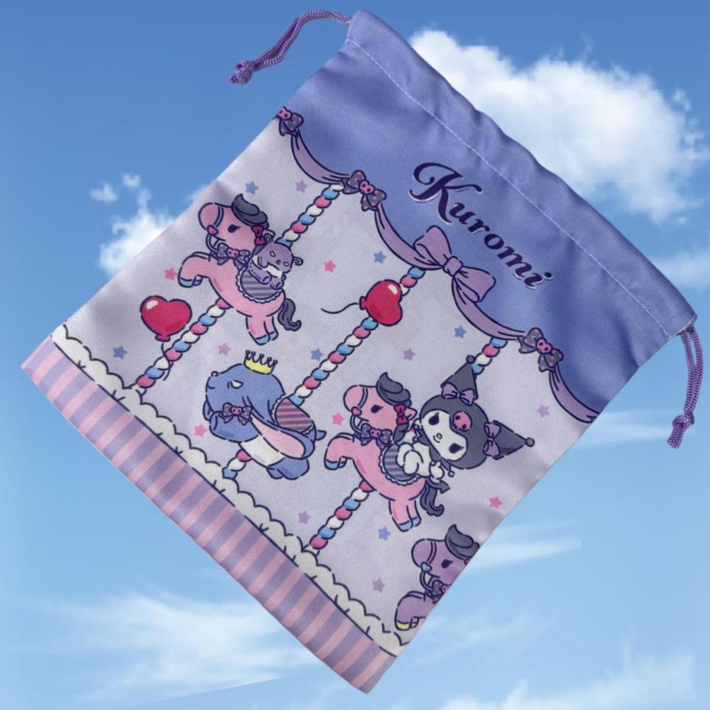 Large Sanrio Canvas Double-Sided Printed Drawstring Tote Bag, Eco-friendly Storage Solution