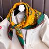 New Fashion Decoration Wrap Spring/Summer Square Printing Scarf for Women Soft Satin Travel Bandana