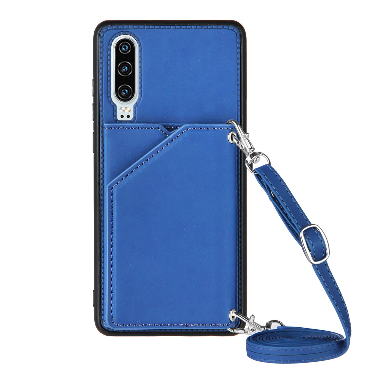 

Чехлы-кошельки с кожаным ремешком через плечо, держатель для кредитных карт, слот для сумок, сумка на запястье, чехол для iPhone Samsung Huawei OPPO Redmi Note 9 синий