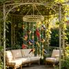 Spiritual Peace Meditation Decor Graceful Bird Wind Chime, Stained Outdoor Sun Catcher Windchime, Colorful Yard Artistic Porch Hanging Decorations