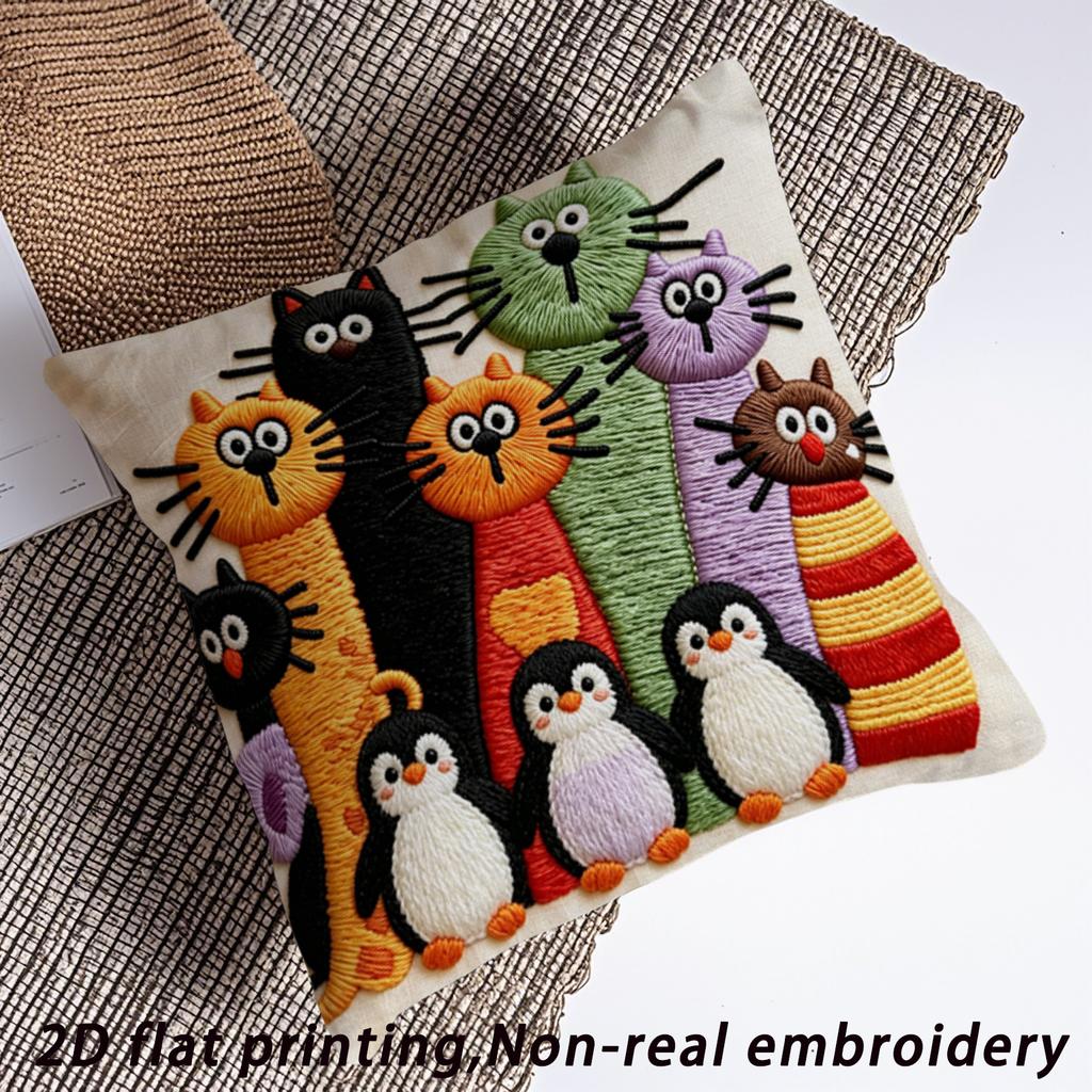 pc Cute Cartoon Animal Throw Pillow Cover D DoubleSided Print Soft Polyester Cushion Case for Home Sofa Bedroom Car Decor