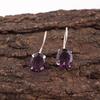 Amethyst Earrings, Gemstone 925 Sterling Silver Boho Jewelry , Handmade Earrings Amethyst Oval Earrings For Anniversary Gift