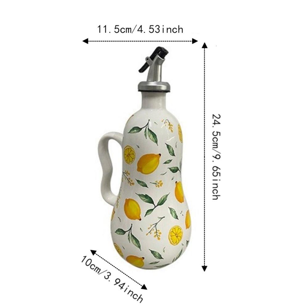 Ceramic Olive Oil Dispenser Leak-proof Vinegar Can Retro Style Seasoning Bottle for Home