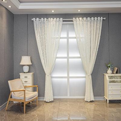 White Sheer Curtain with Vine Embroidery, Grommet Style; Transparent and Soft with Excellent Drape for Luxurious Living Room or Bedroom Windows.